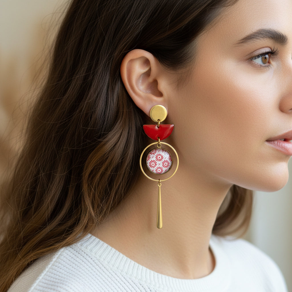 boucles d'oreille originale  - Le Mans - artisanale - unik&sens