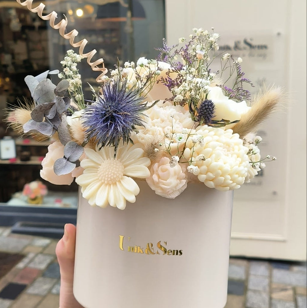 bouquet-cire-fleurs-parfumee-uniketsens-Lemans- Promesse Florale 