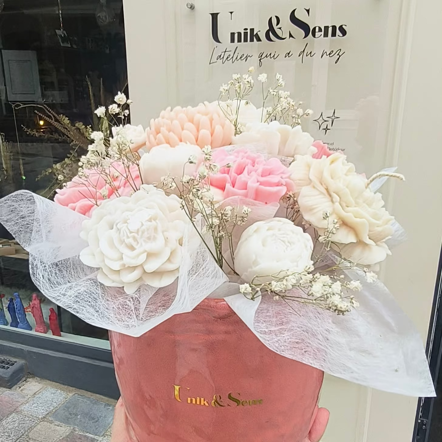 Bouquet de cire parfumée - Unik&Sens - Aurore Poudrée - Le Mans - bougies artisanales 