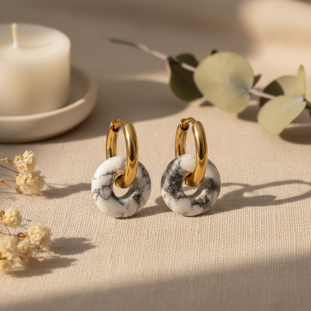 Boucles d'oreilles pierre naturelle artisanales – Unik & Sens