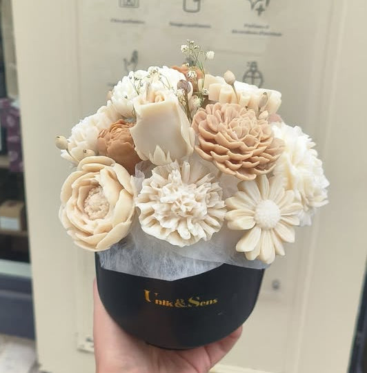 bouquet-cire-fleurs-parfumee-uniketsens-Lemans-cachemire