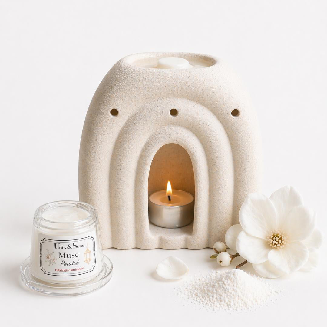 ire parfumée artisanale Unik & Sens – fondant cire végétale aux parfums de Grasse - musc 